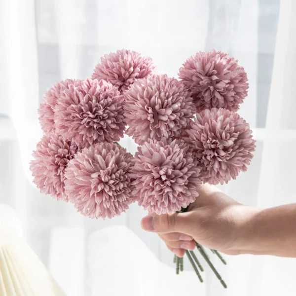 Artificial Flowers Fake Silk Hydrangea Vase Home Decoration Wedding Bouquet Festival Pompon Bridal Accessories Clearance - Image 5