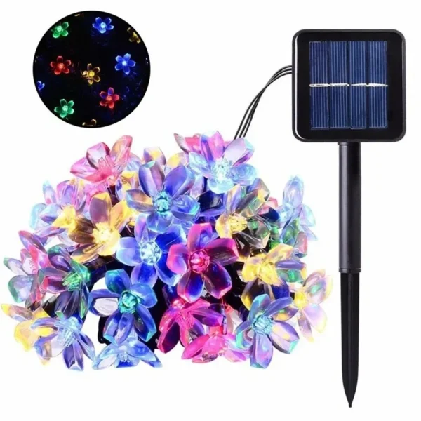 5M 20LED Solar String Lights Outdoor Waterproof 8 Mode Cherry Flower Light For Yard Garden Lawn Holiday Wedding Party Decoration - Image 2