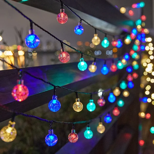 1pc Solar Crystal Ball Fairy String Lights 5M20L Outdoor Waterproof Christmas Decoration Camping Fairy Garland Garden Party - Image 4
