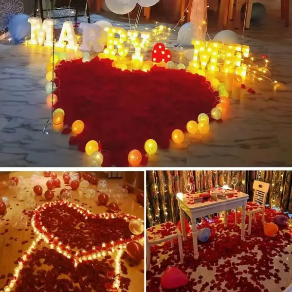 100/200Pcs Artificial Love Heart Petals Valentine's Day Wedding Party Confetti Petals Sponge Satin Fabric Table Bed Decorations - Image 5