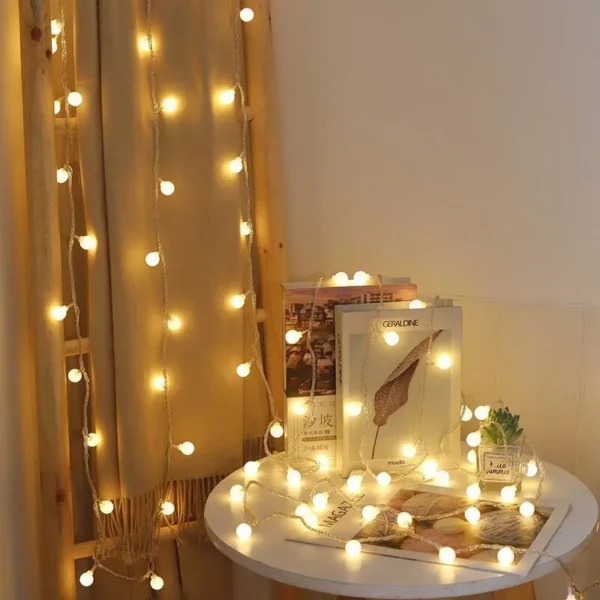 LED Ball String Lights Colorful Fairy Light Wedding Party Christmas Halloween and Thanksgiving Decor AA Battery Indoor Outdoor - Image 6