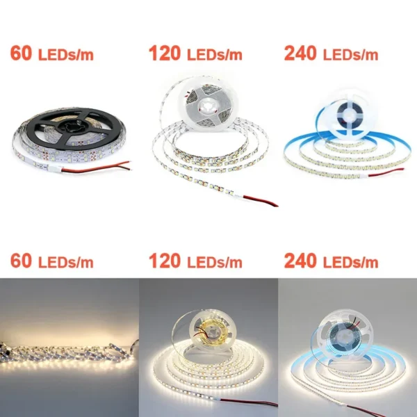 12V 24V LED Strip 2835 120LEDs/m Home Lamp Strip Pink Red Ice Blue Green Golden Yellow Orange Flexible Waterproof Soft Lamp Bar - Image 4