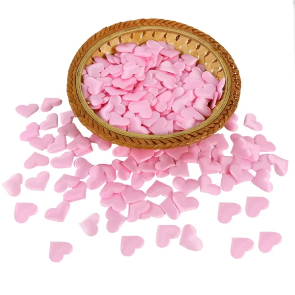 100/200Pcs Artificial Love Heart Petals Valentine's Day Wedding Party Confetti Petals Sponge Satin Fabric Table Bed Decorations - Image 2
