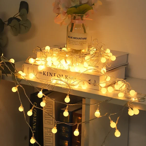 LED Ball String Lights Colorful Fairy Light Wedding Party Christmas Halloween and Thanksgiving Decor AA Battery Indoor Outdoor - Image 4