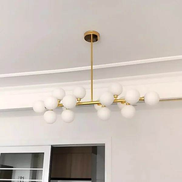 Modern Led Glass Lamp Shade Hanging Light Gold Black, Bedroom, Living Room, Kitchen, Dining Table, Home Decoration Chandelier - Image 4