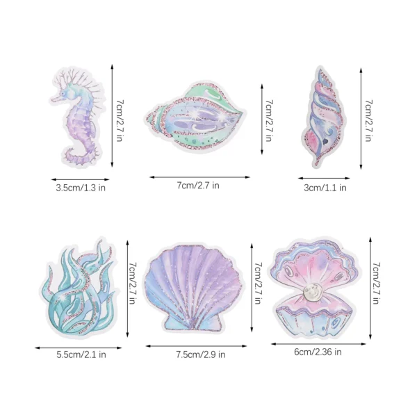 12Pcs Glitter Mermaid Cake Insert ornament Seahorse Star fish Cake Topper Cupcake Dessert Topper Baby Shower Birthday - Image 6