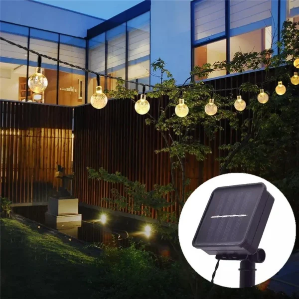 1pc Solar Crystal Ball Fairy String Lights 5M20L Outdoor Waterproof Christmas Decoration Camping Fairy Garland Garden Party - Image 2