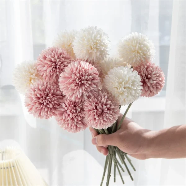 Artificial Flowers Fake Silk Hydrangea Vase Home Decoration Wedding Bouquet Festival Pompon Bridal Accessories Clearance